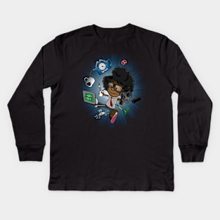 Moss's Happy Place - Colour version Kids Long Sleeve T-Shirt